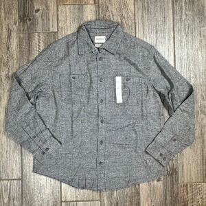 Goodfellow & Co. Men's Flannel Shirt - Long Sleeve Gray Button Down Size‎ L